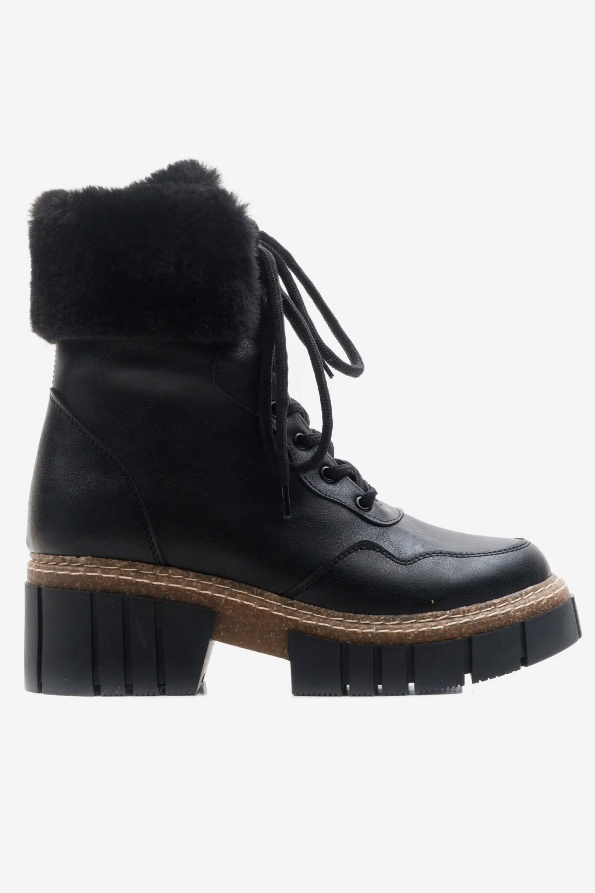 LuviShoes  Faith Black Skin Damenstiefel