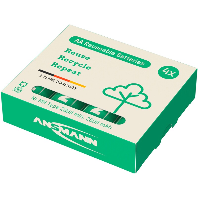 Ansmann Akku Green-Pro Range AA Ni-MH 2800 &ndash; 4 Stück