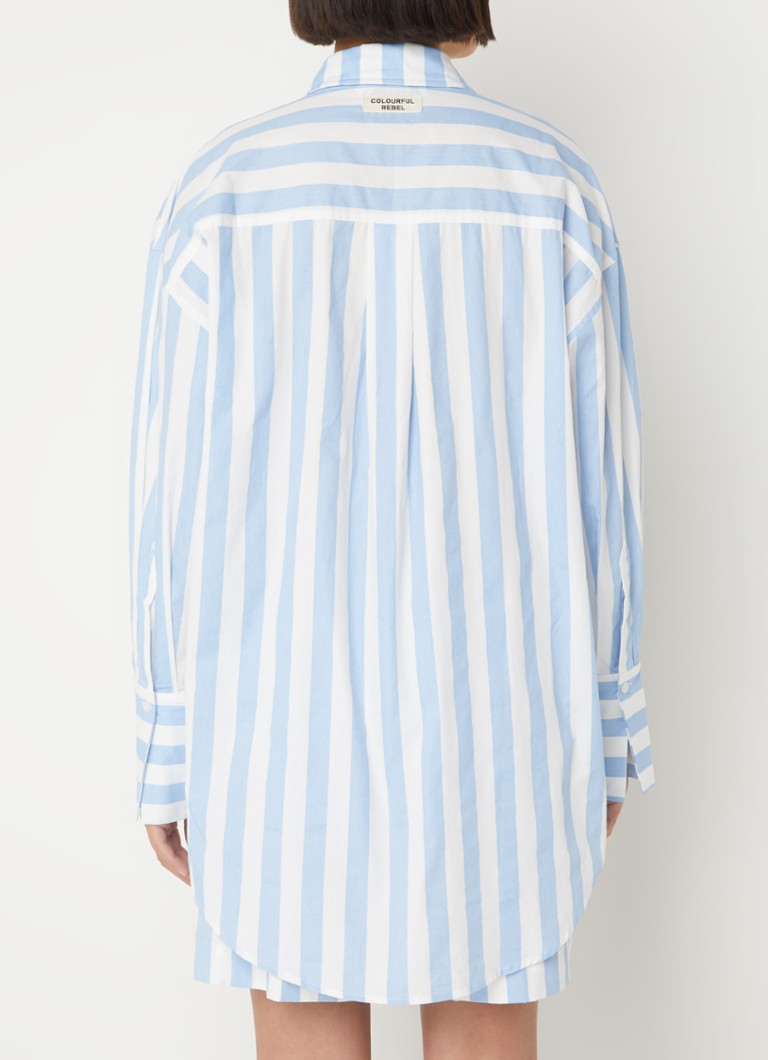 Colourful Rebel  Talia oversized blouse met streepprint en borstzak