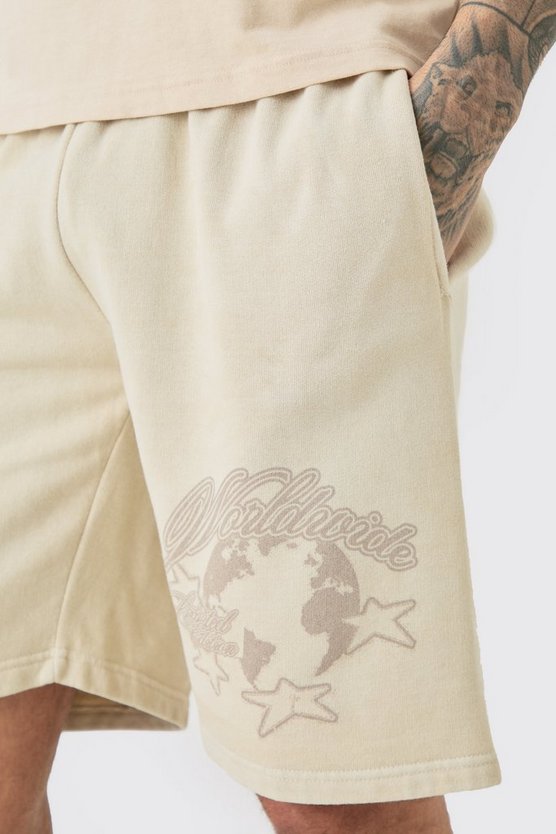 Tall Oversized Dream Worldwide Shorts In Sand