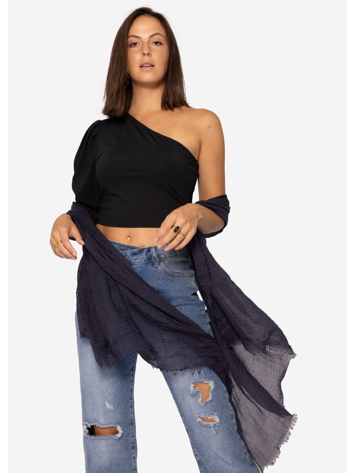 SASSYCLASSY Musselin Schals in Dunkelblau günstig kaufen onesize