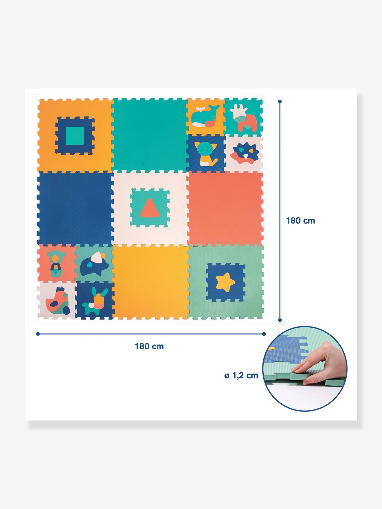 Ludi Extragroße Baby Schaumstoff-Puzzlematte LUDI - mehrfarbig