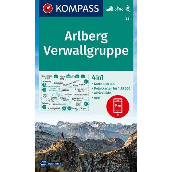 KOKA 33 ARLBERG, VERWALLGRUPPE - Wanderkarte