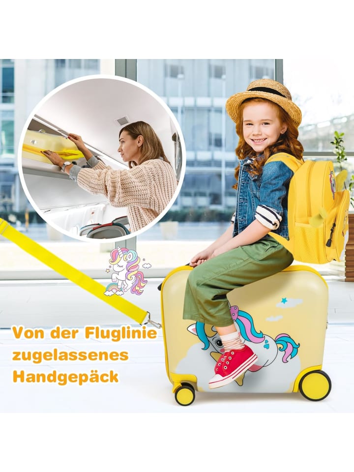 COSTWAY 2 tlg. Kinderkoffer Rucksack in Bunt günstig kaufen onesize