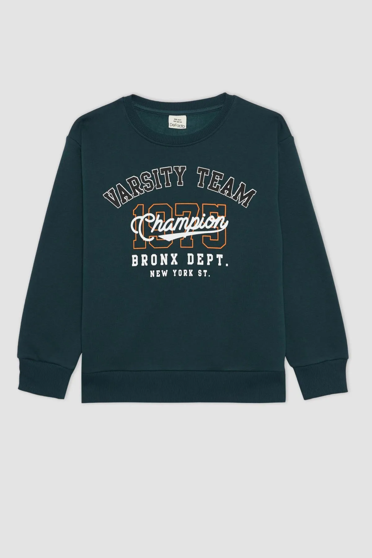 DeFacto  Dickes Sweatshirt-Sweatshirt mit normaler Passform und Rundhalsausschnitt für Jungen