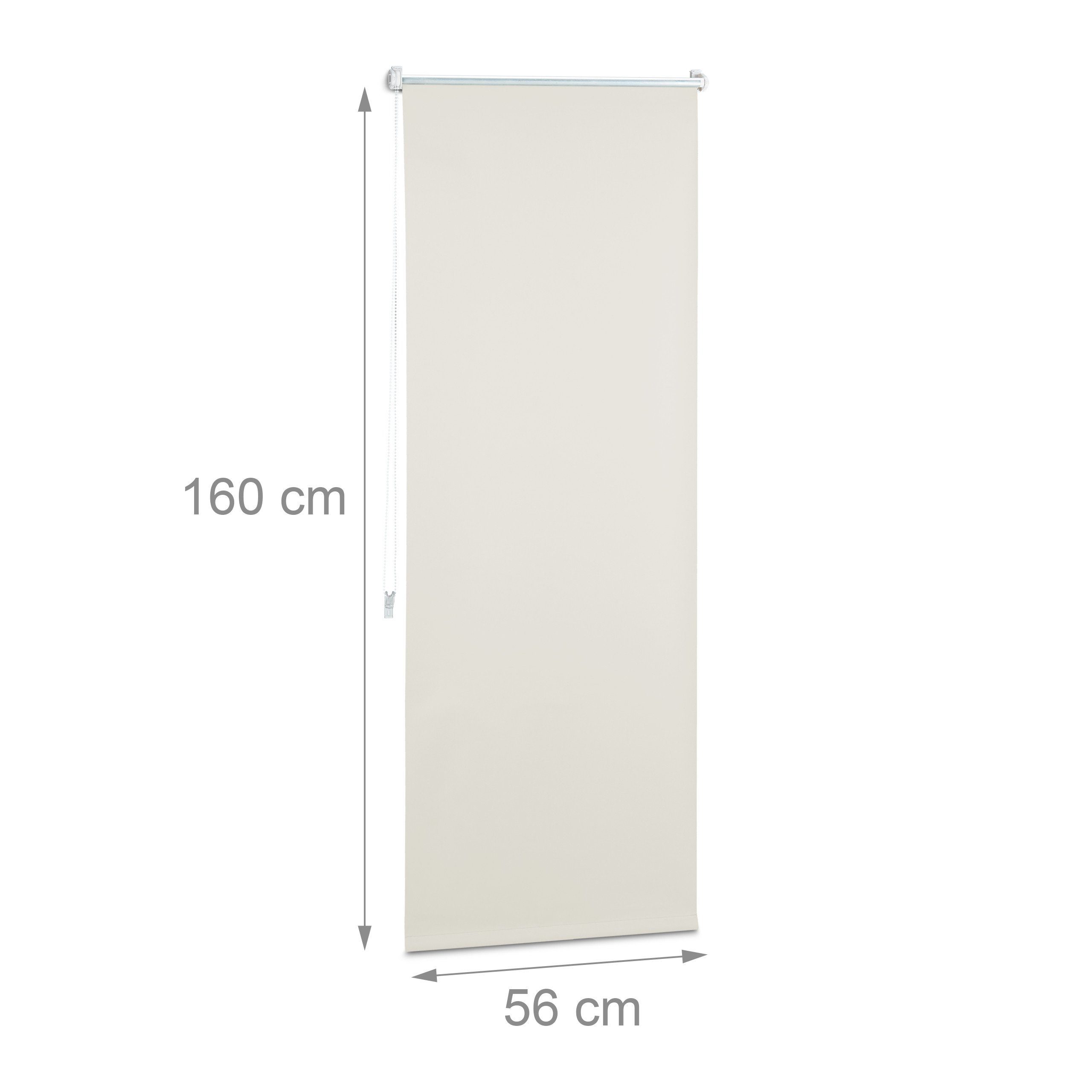 Verdunklungsrollo Thermorollo beige, relaxdays, 60x160cm