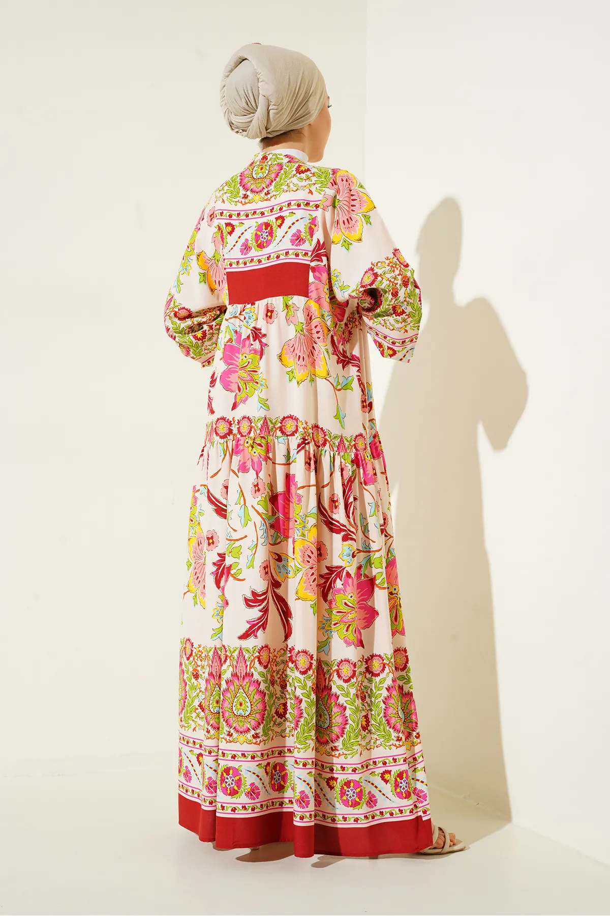 Bigdart  2423 Authentisches gemustertes Kleid – Y.Burgund