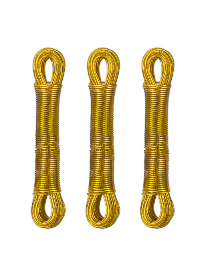 relaxdays 3 x Wäscheleine in Gelb - 20 m günstig kaufen onesize