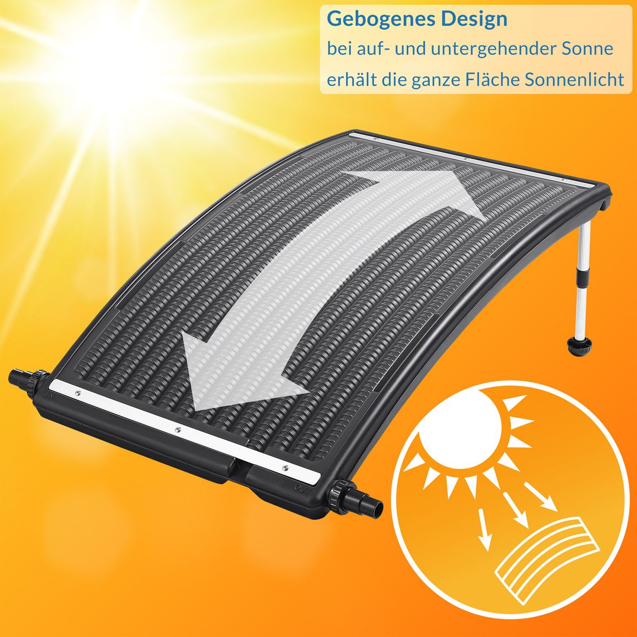 Casaria monzana® Poolheizung Solar Anthrazit 110x69x14cm Sonnenkollektor Solarheizung