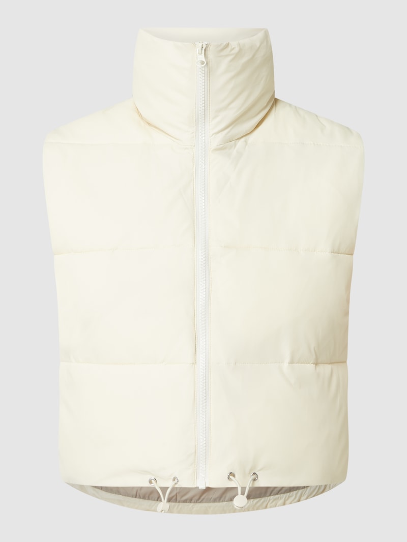 Steppweste mit Stehkragen in offwhite