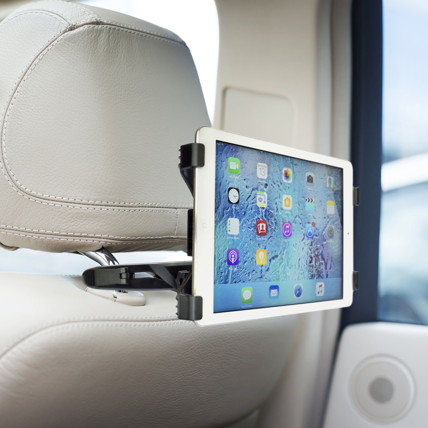 Goods+Gadgets Universal Tablet-Halter Tablet-Ständer, (KFZ Auto-halterung, Kopfstütze Befestigung)