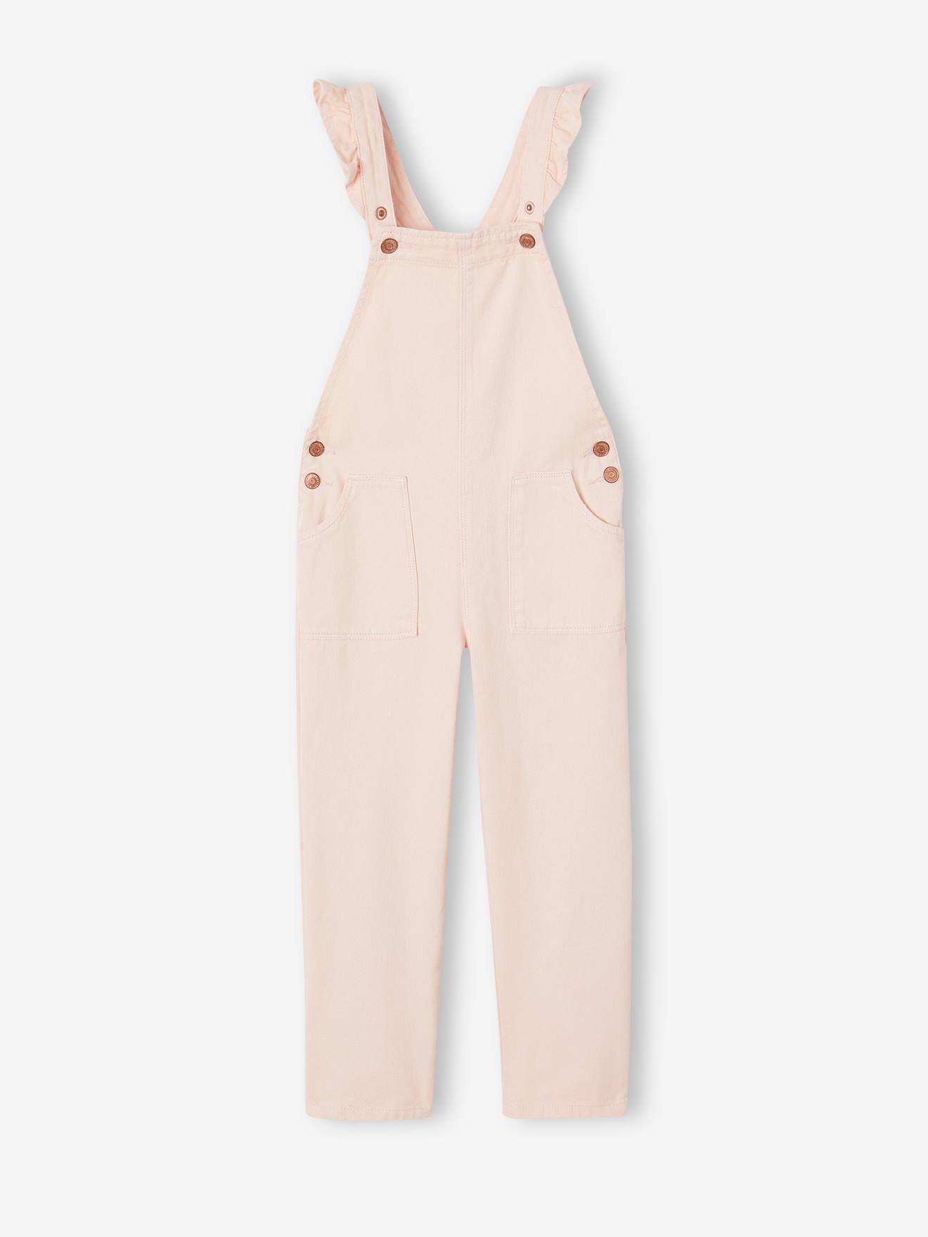 Vertbaudet Mädchen Latzhose mit Volantträgern Oeko-Tex - rosa