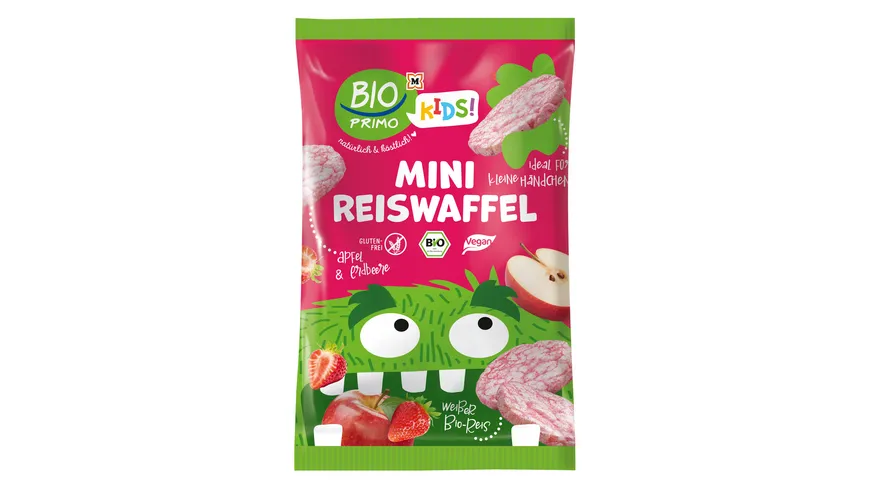 BIO PRIMO Kids Bio Mini Reiswaffel Apfel Erdbeere 35 g