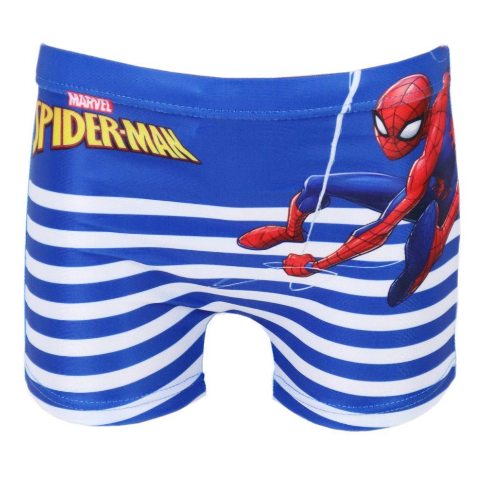 MARVEL Badehose Spider-Man Kinder Badeshorts Schwimmhose Gr. 98 bis 116, Blau
