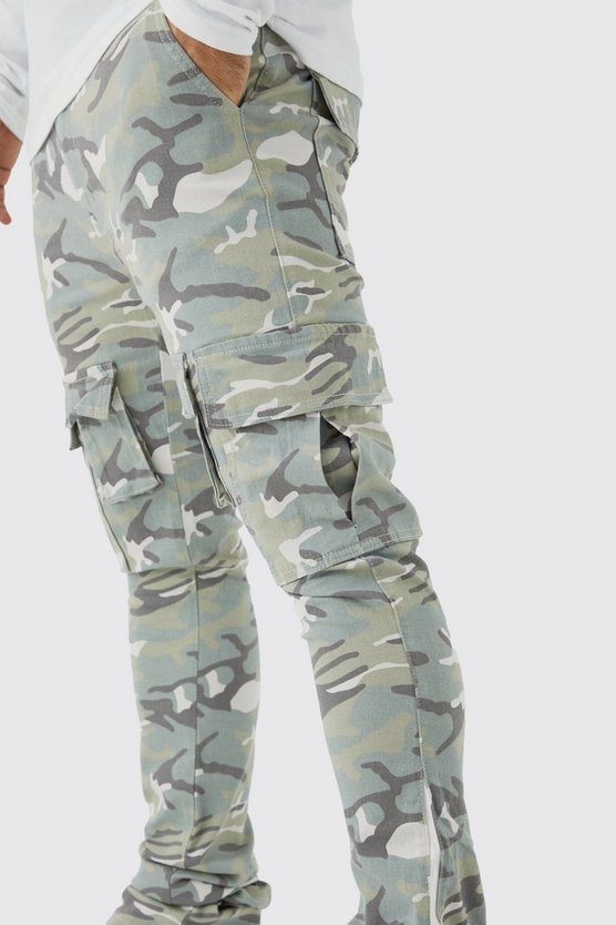 Skinny Camouflage Cargo-Hose
