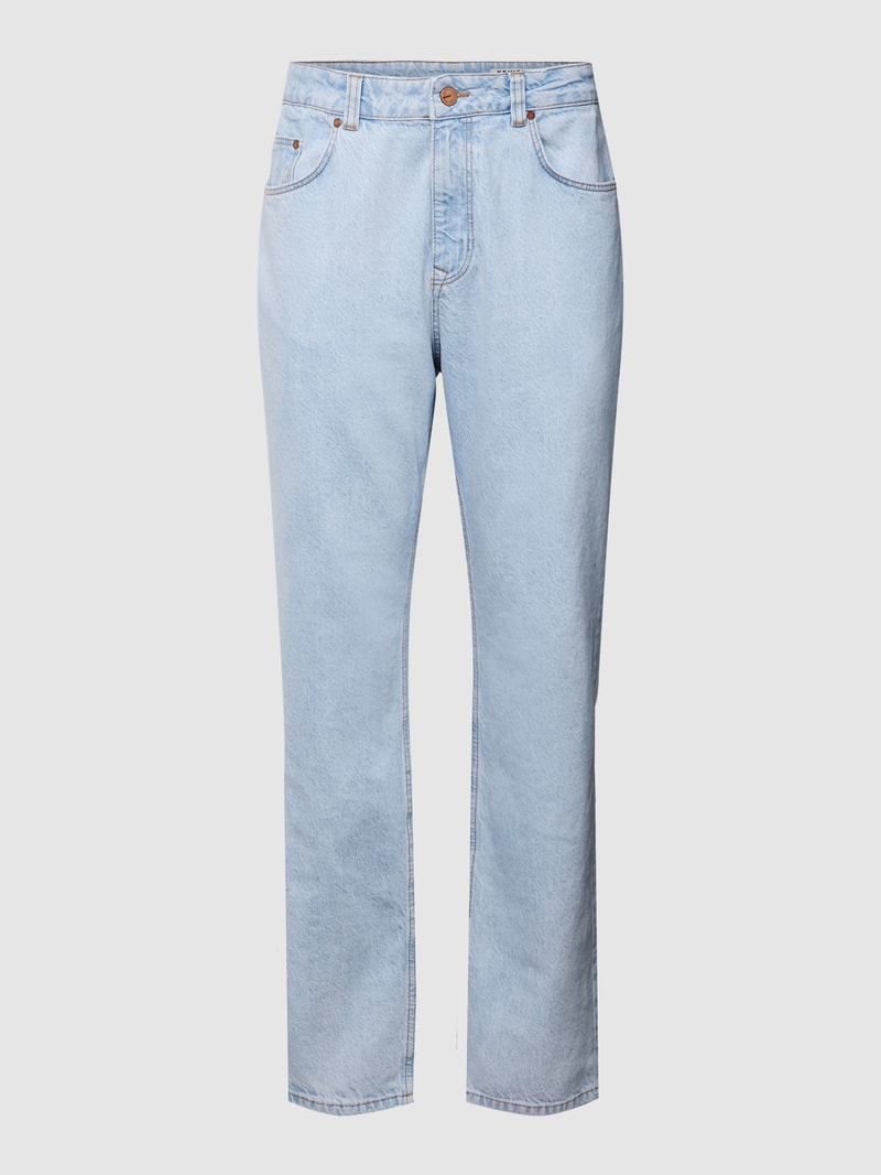Jeans mit Label-Print in hellblau