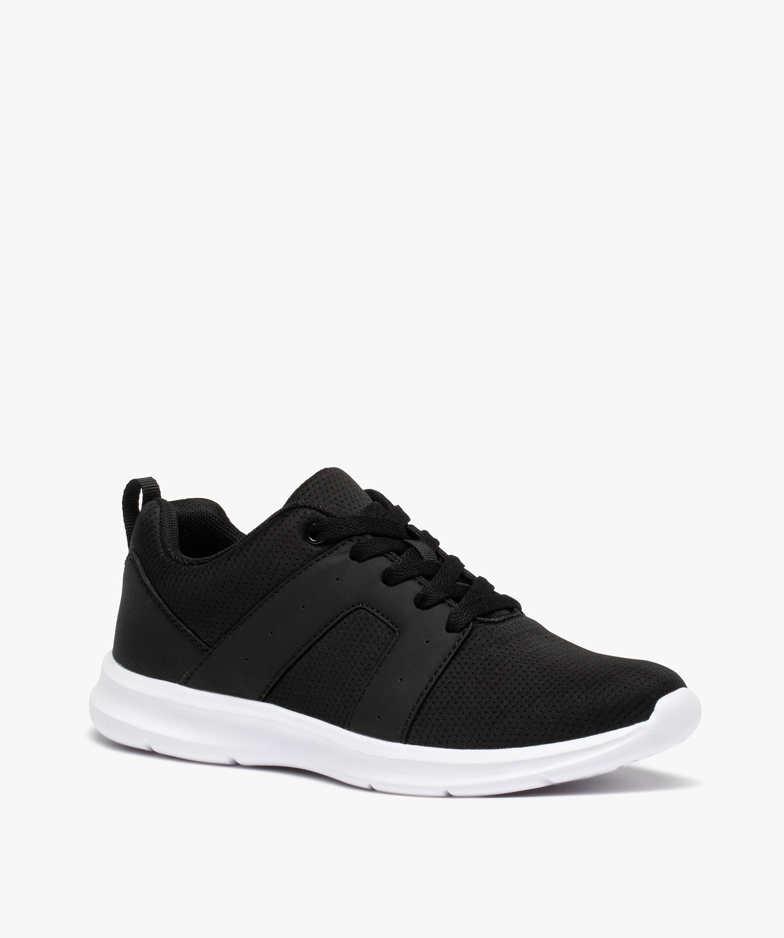Baskets running en textile uni extralégères femme noir | GEMO