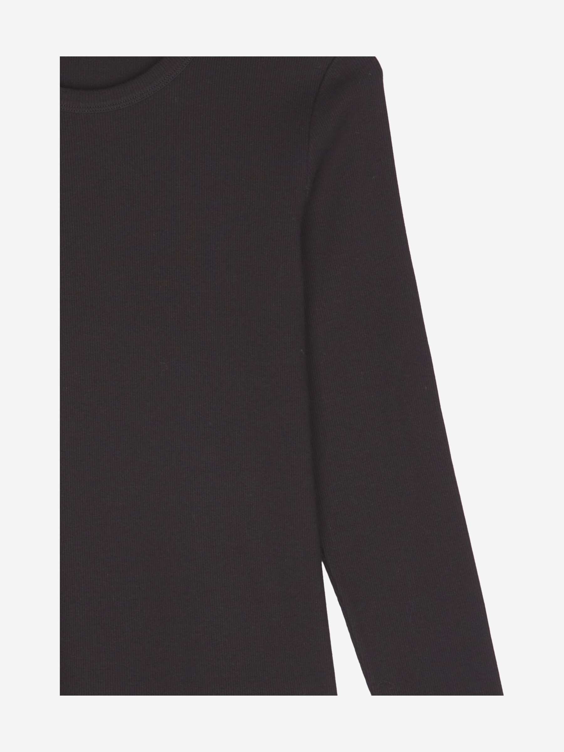 Ripp-Longsleeve Regular Fit aus Bio-Baumwoll Mix