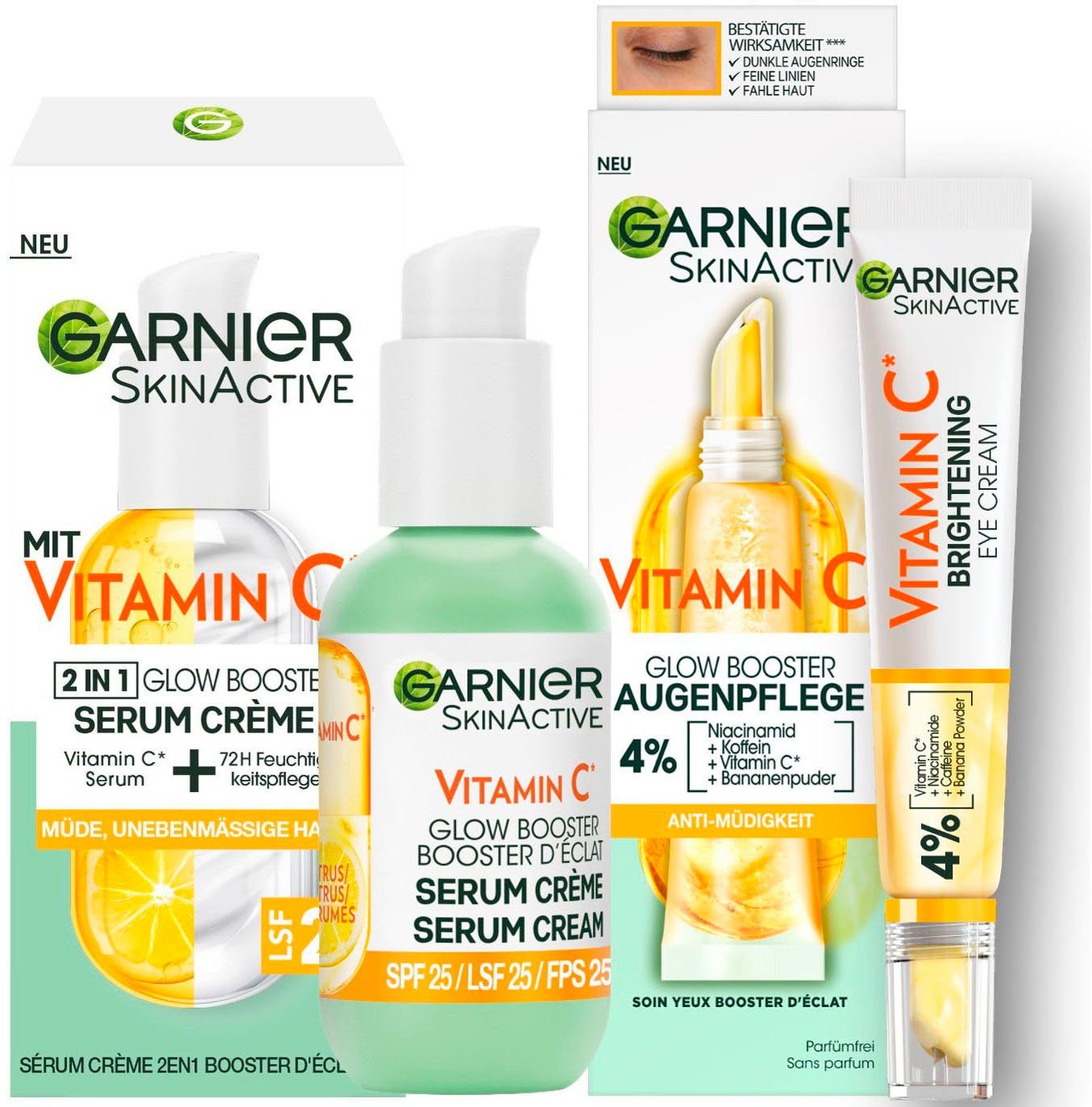 GARNIER Gesichtspflege-Set Vitamin C Glow Booster Set Set, 2-tlg.