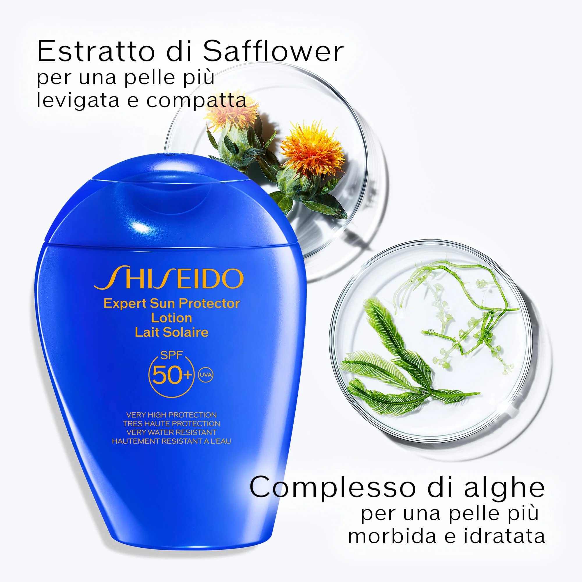 Productos esenciales de protección solar SPF50+ - Sun Set, Sun Set, leche corporal solar de alta protección.