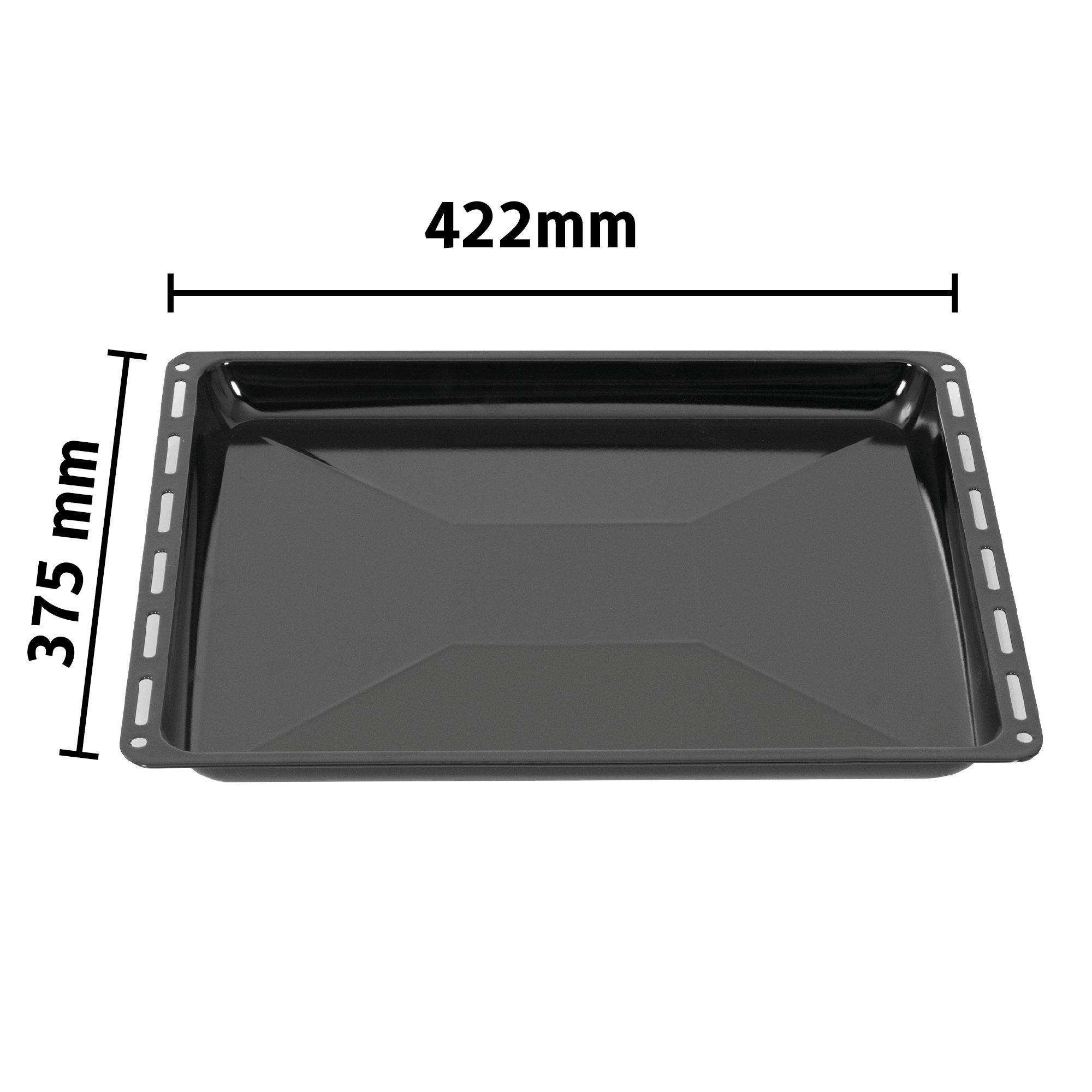 ICQN Backblech 422 x 375 x 25 mm, Emaille, (Set mit Backofenrost, 2-St., 422x25 mit Gitter), Fettpfanne und Verchromt Backofenrost für Backofen & Herd