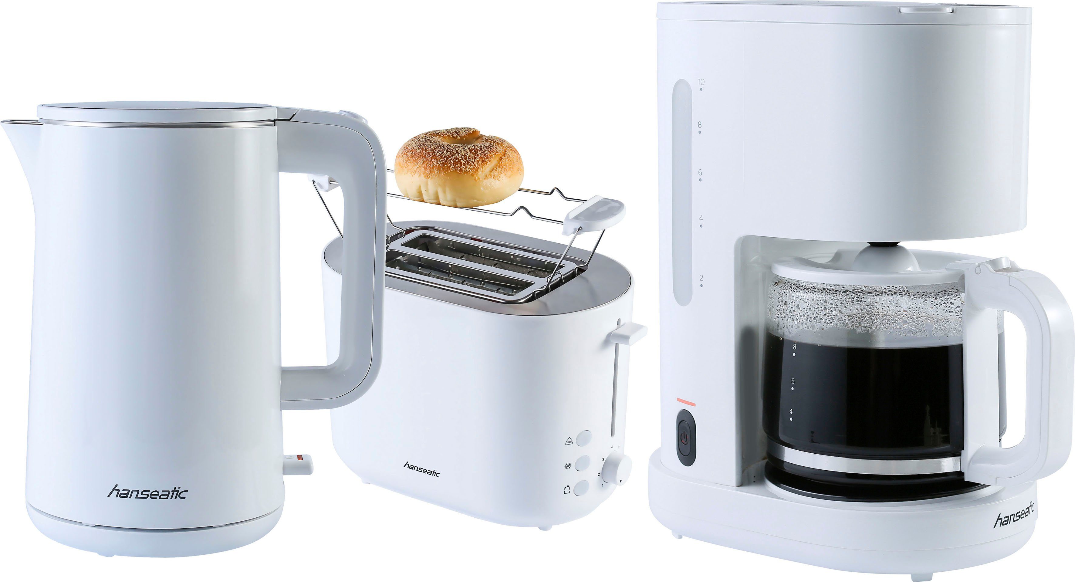 Hanseatic Filterkaffeemaschine HCM125900WD, 1,25l Kaffeekanne, Korbfilter 1x4