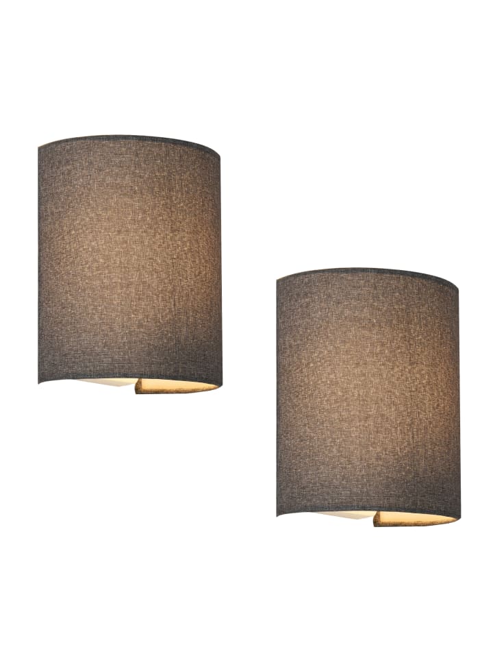 lux.pro Wandleuchte 2er Set in Grau (H)20cm (B)17.5cm (T)13cm günstig kaufen onesize
