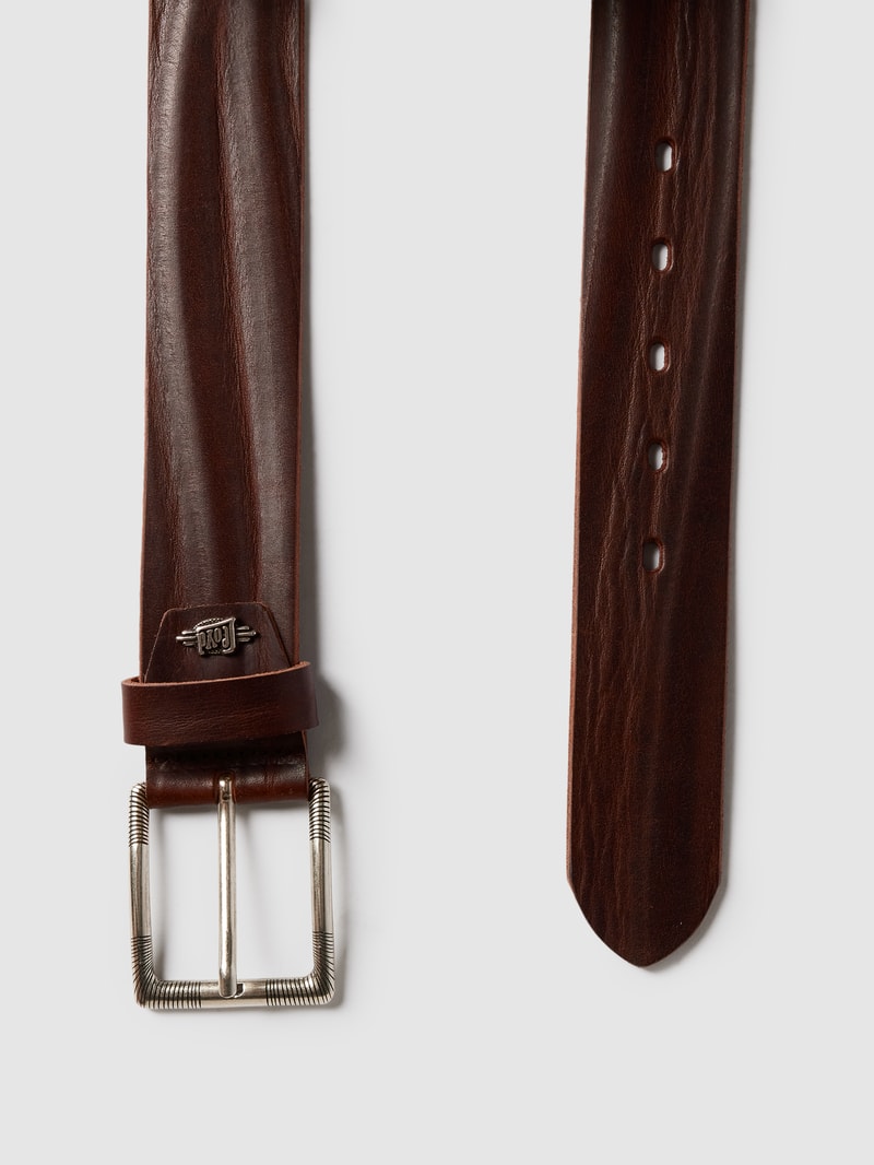 Gürtel aus Leder Modell 'Ethno' in mittelbraun