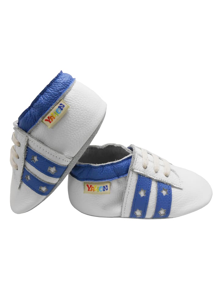 Yalion Leder-Krabbelschuhe in Weiß günstig kaufen