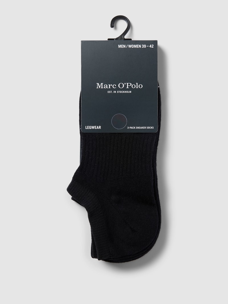Sneakersocken mit Label-Detail im 3er-Pack Modell 'SASCHA' in schwarz