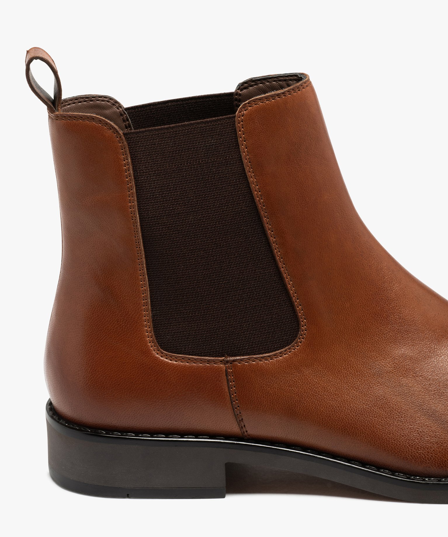 Chelsea boots dessus cuir homme - Tanéo marron | GEMO