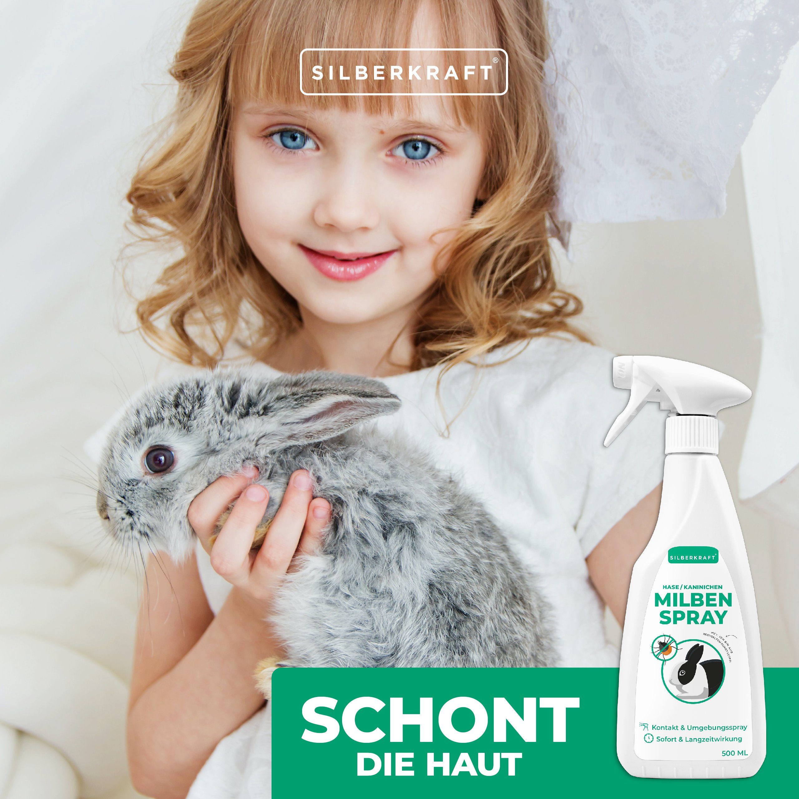 Silberkraft Insektenspray Milbenspray Hase/Kaninchen, 500 ml, 1-St.