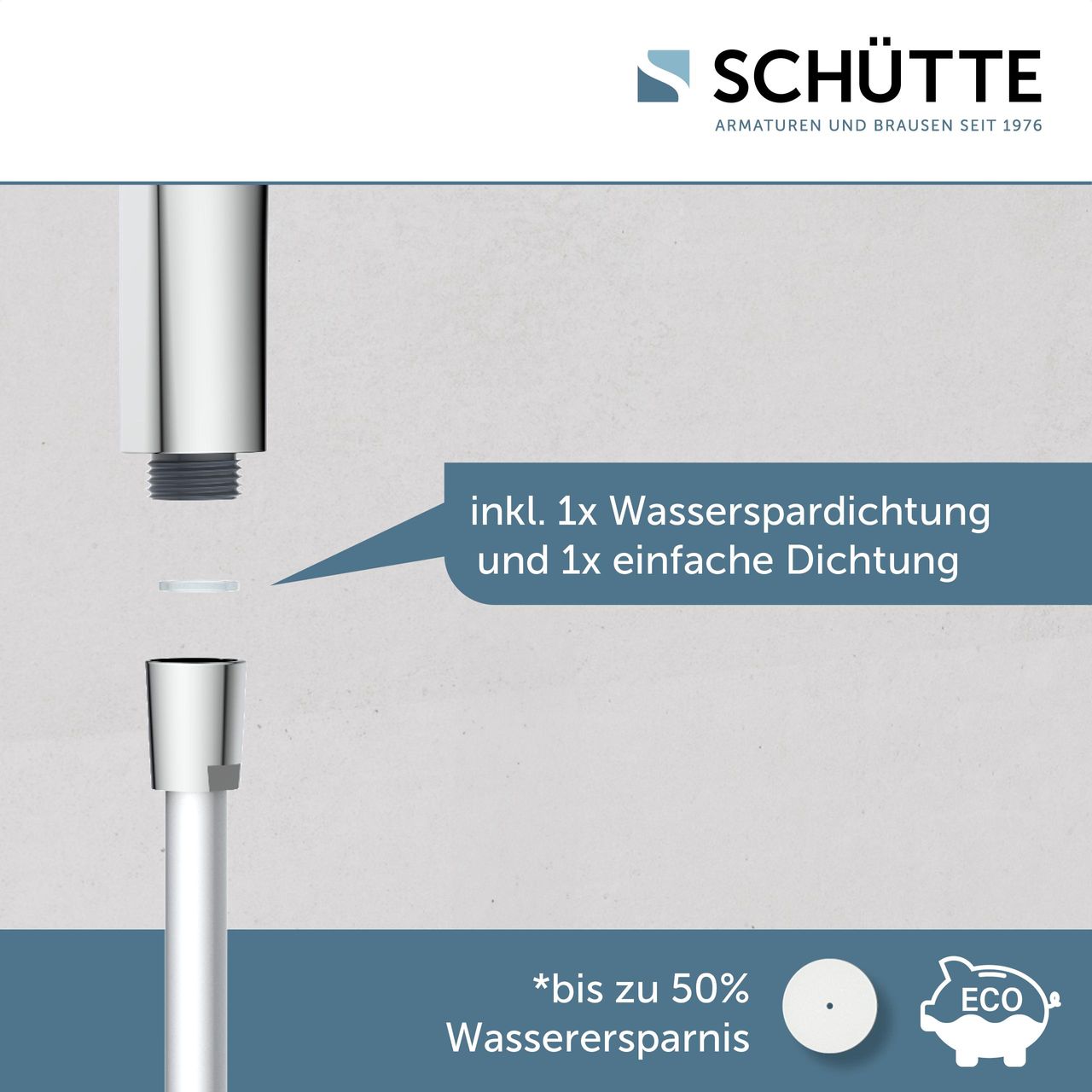 Schütte RAVENNA Stangenbrauseset, Chrom/Weiß