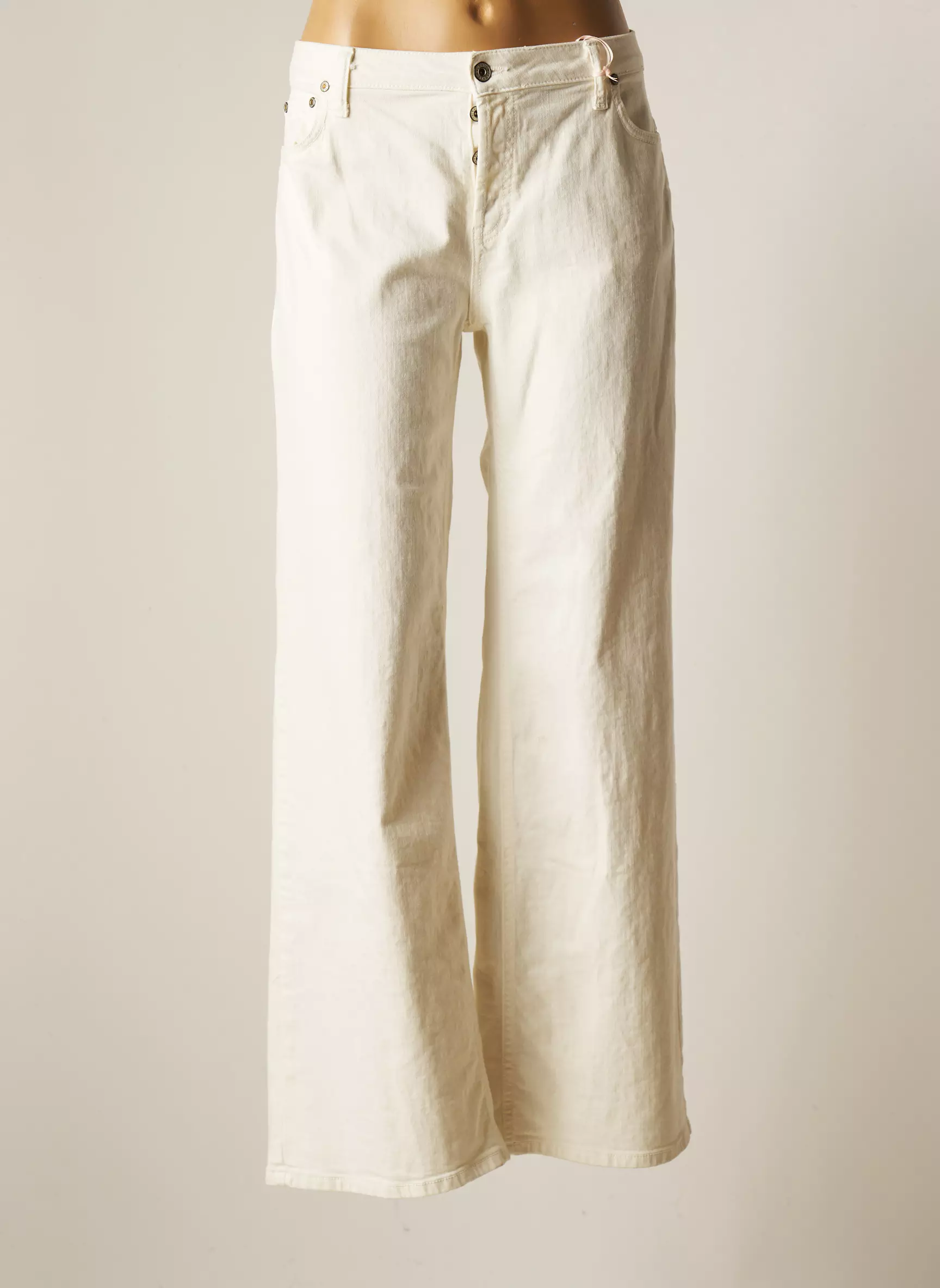 Please Jeans Coupe Droite Femme couleur blanc