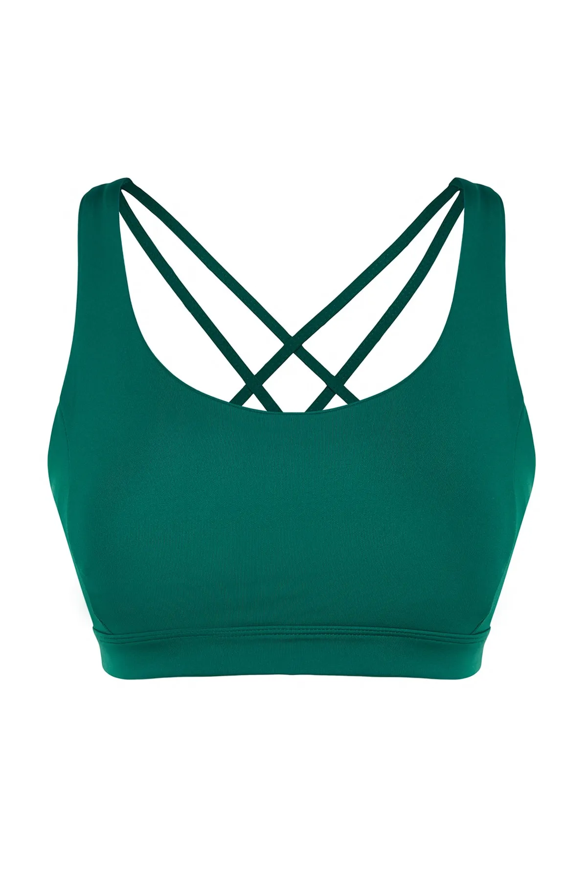 Trendyol Collection  Dunkelgrüner Strick-Sport-BH mit Stütz-/Styling-Rücken und überkreuzten Trägern TWOAW23SS00000