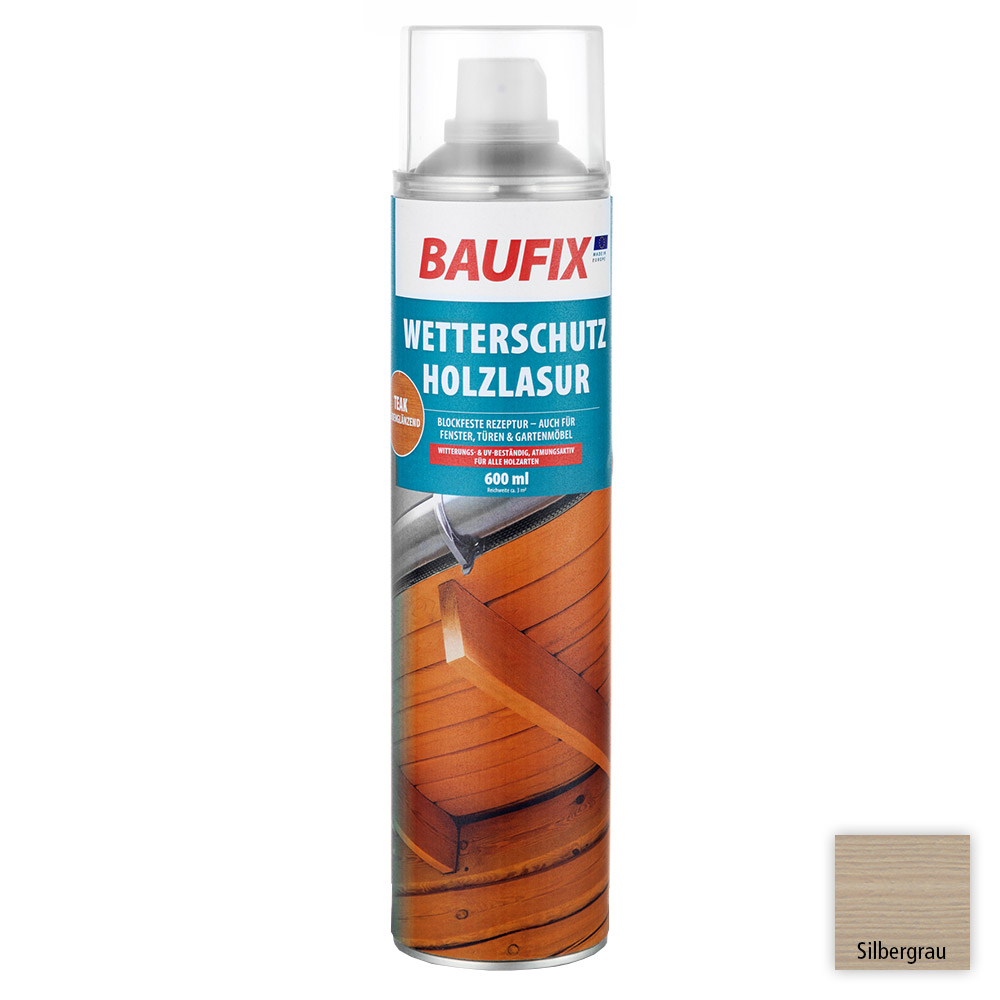 Baufix Wetterschutz-Holzlasur-Spray - Silbergrau