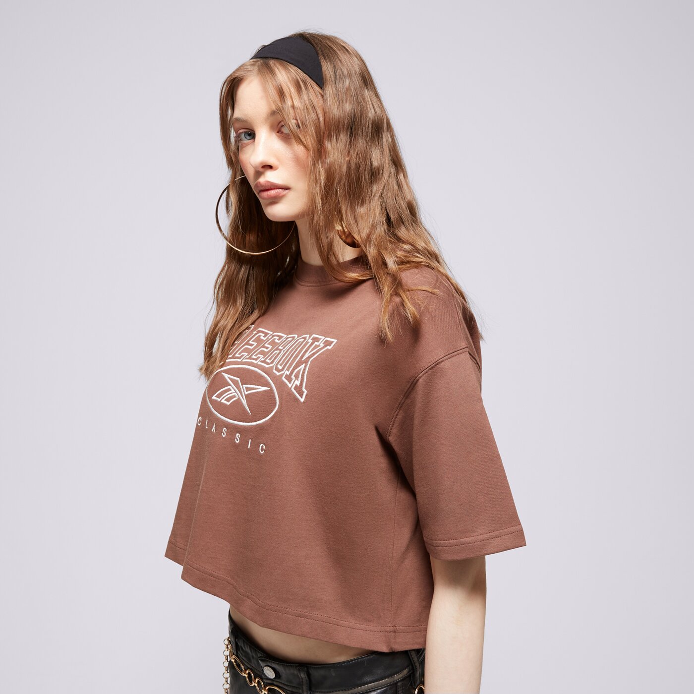 REEBOK T-SHIRT CL AE BIG LOGO CROP TEE Braun