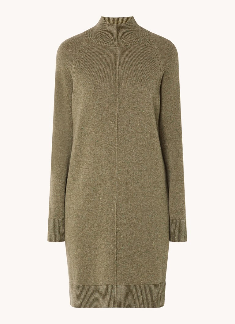 Rochie midi Claudia Sträter din lână fină, cu guler înalt.