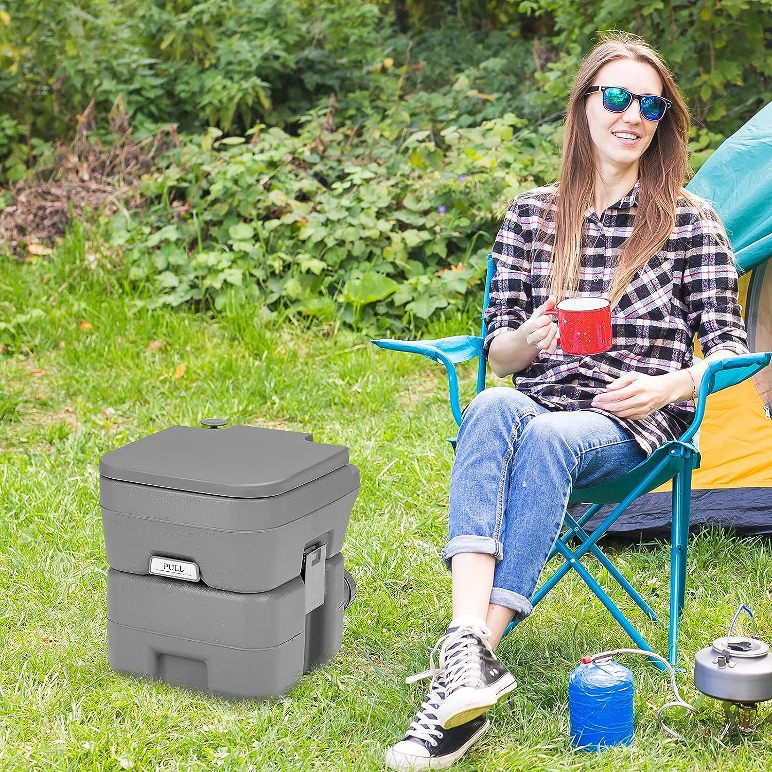 KOMFOTTEU Campingtoilette Reisetoilette, tragbare Toilette 20L
