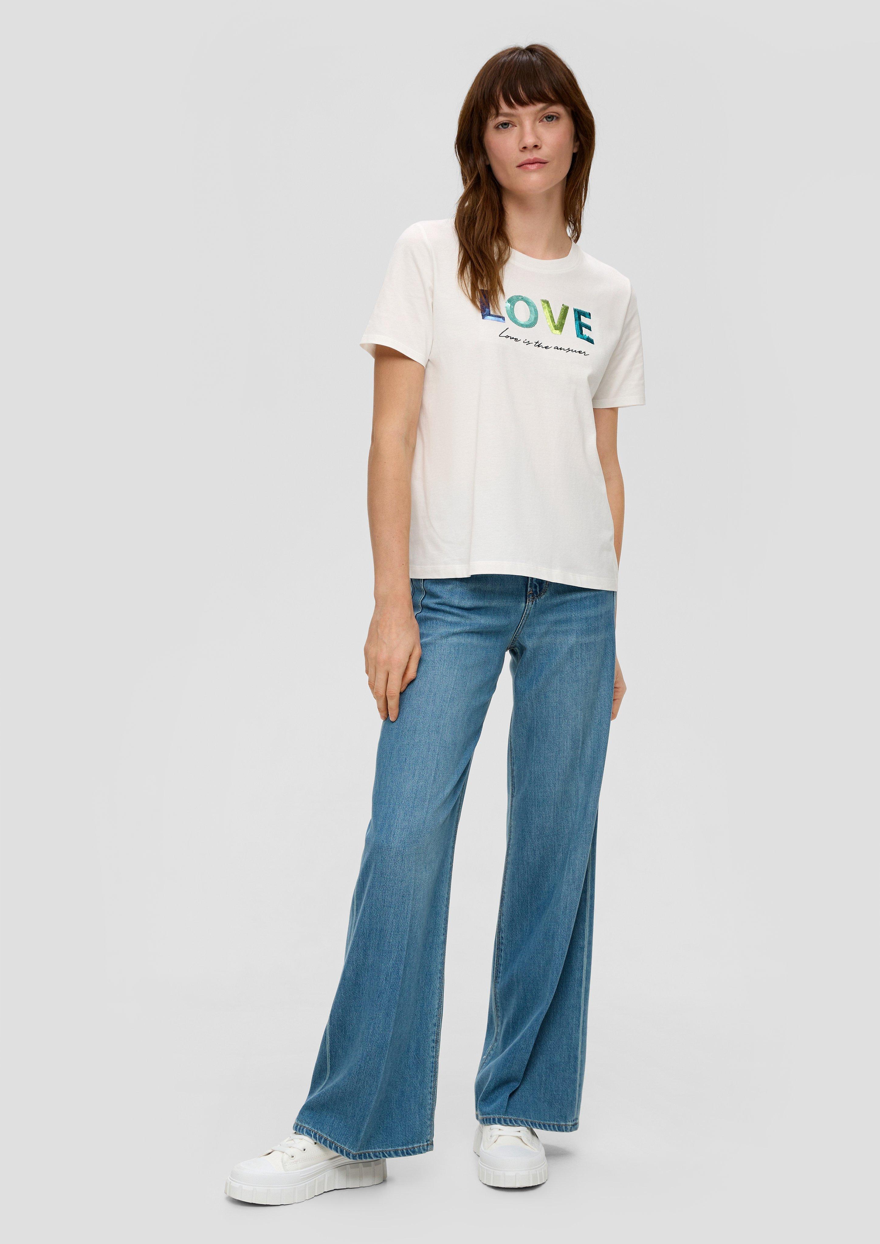 Baumwollshirt mit Pailletten-Stickerei  2145527-02D1