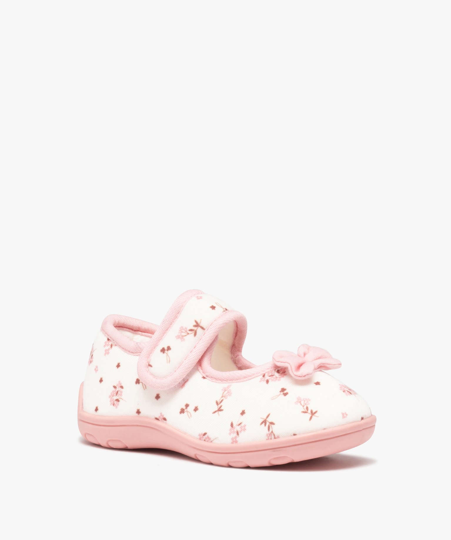 Chaussons fille babies en jersey imprimé fleurs beige | GEMO