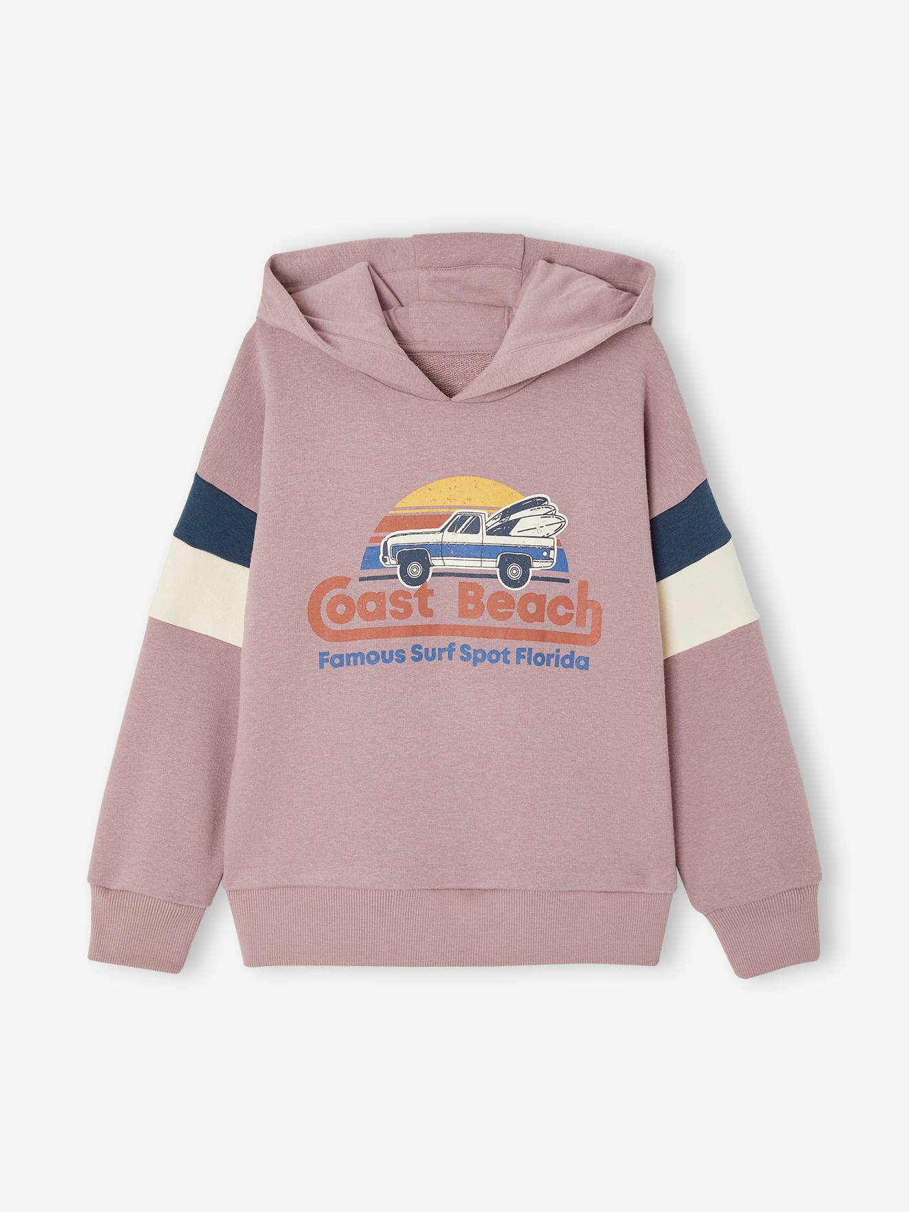 Vertbaudet Jungen Kapuzensweatshirt mit Colorblock-Ärmeln Oeko-Tex - malve