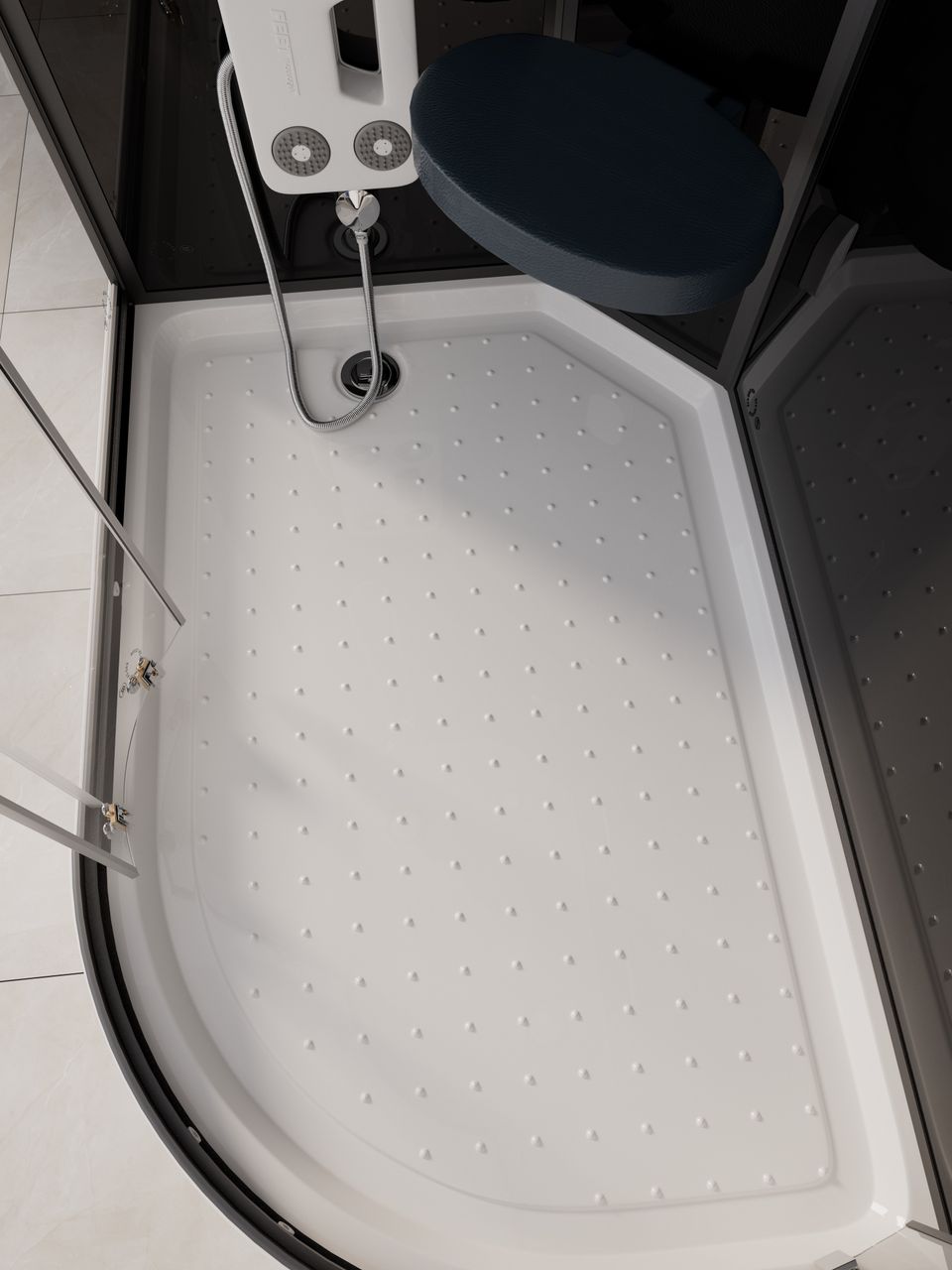 Home Deluxe Dampfdusche BLACK PEARL - 120 x 80 cm Rechts