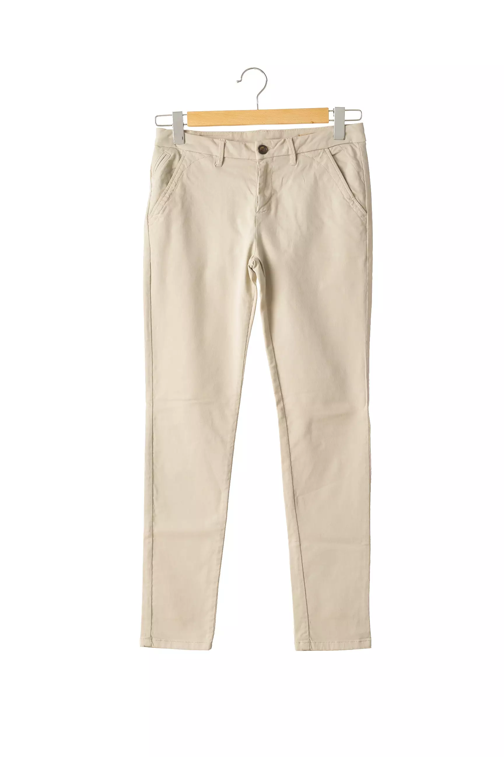Reiko Pantalon7 8 Femme couleur beige