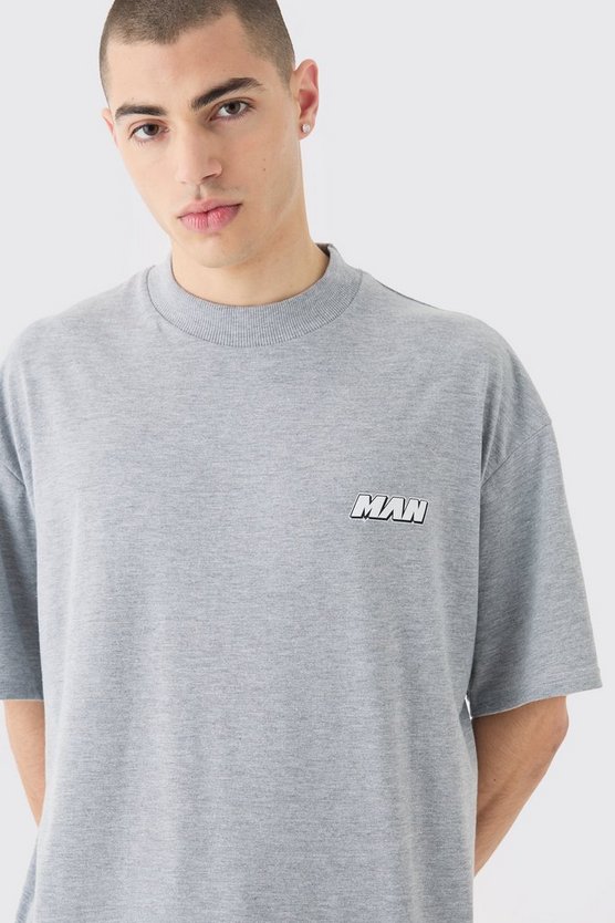 Kastiges Man Oversize T-Shirt mit Kontrast-Naht