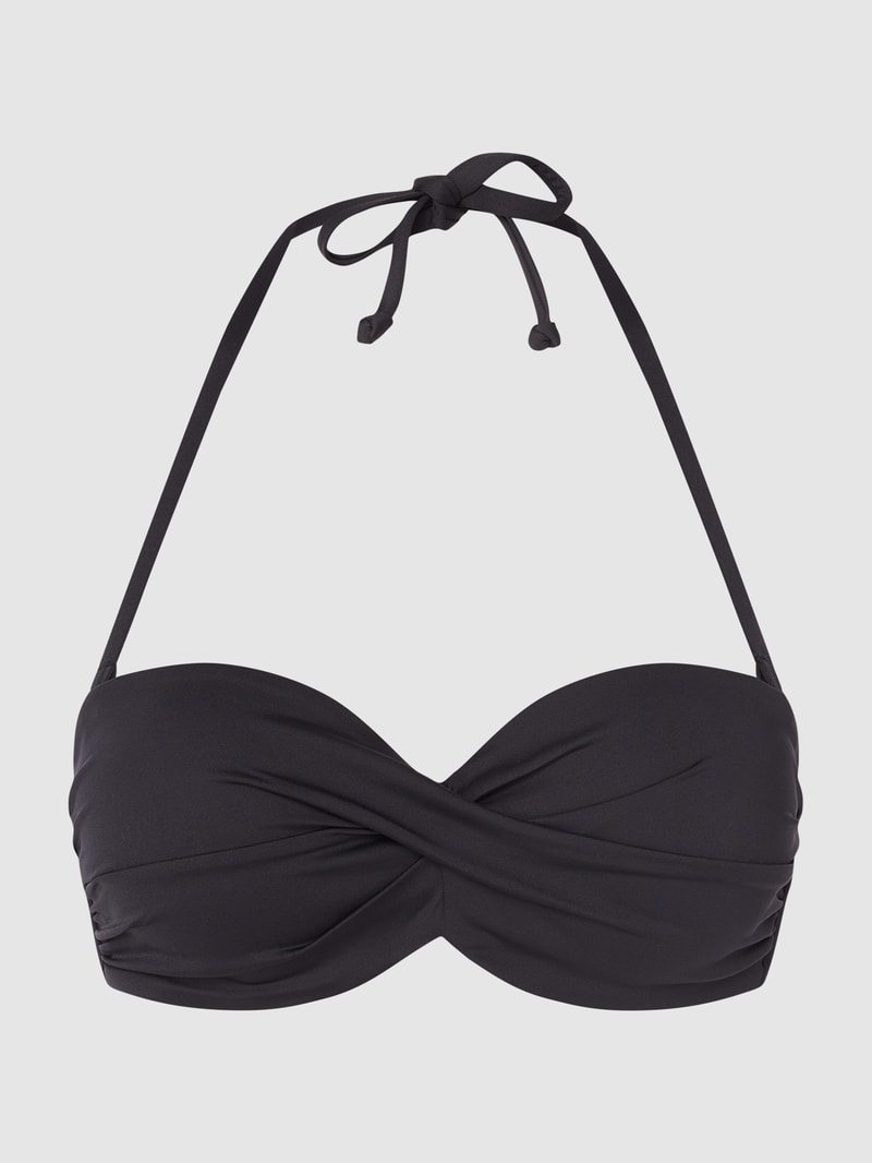 PLUS SIZE Bikini-Oberteil in Bandeau-Form in schwarz