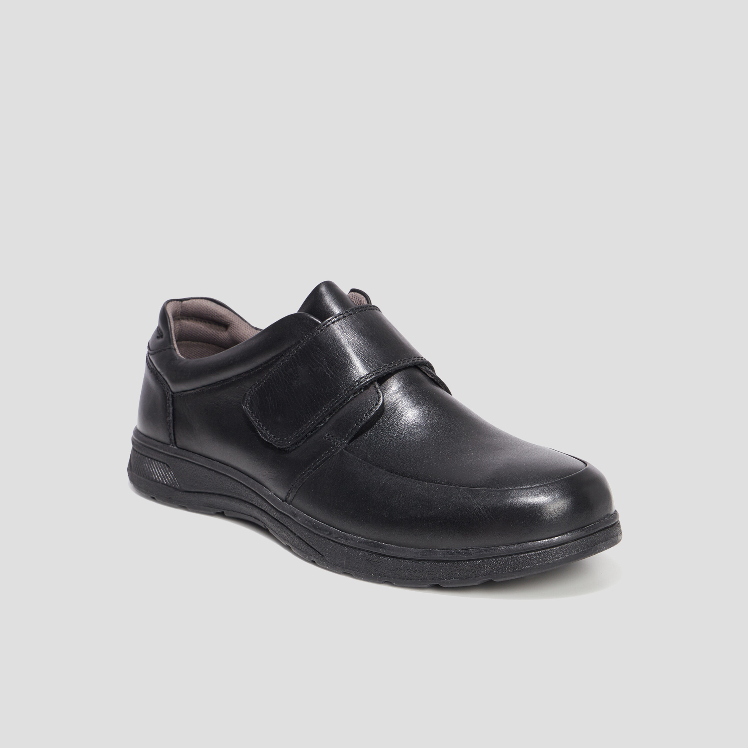 Derbies à scratch en cuir Walking Damone noir homme | La Halle