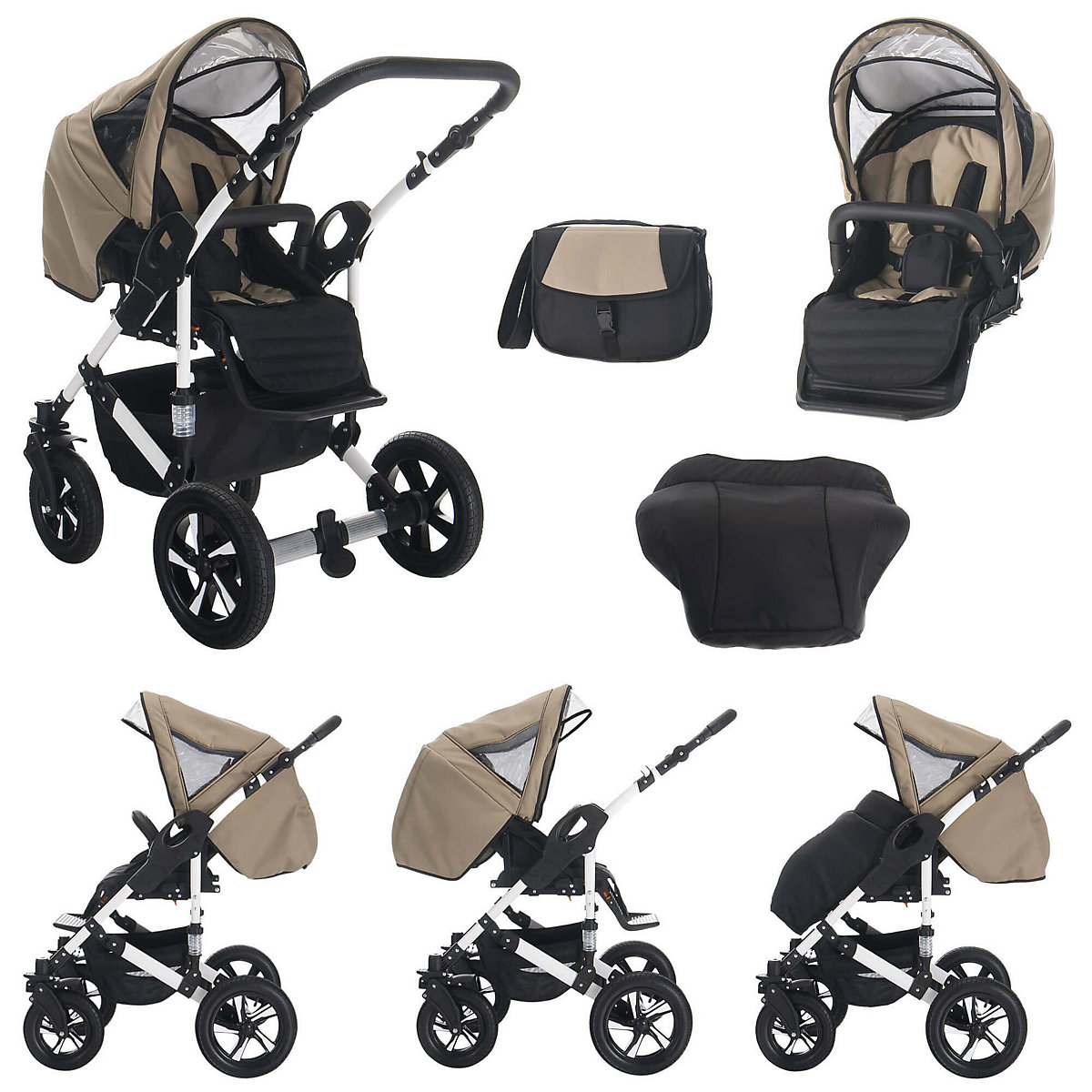 Florida | 3 in 1 Kombi Kinderwagen Komplettset | Luftreifen Kombikinderwagen