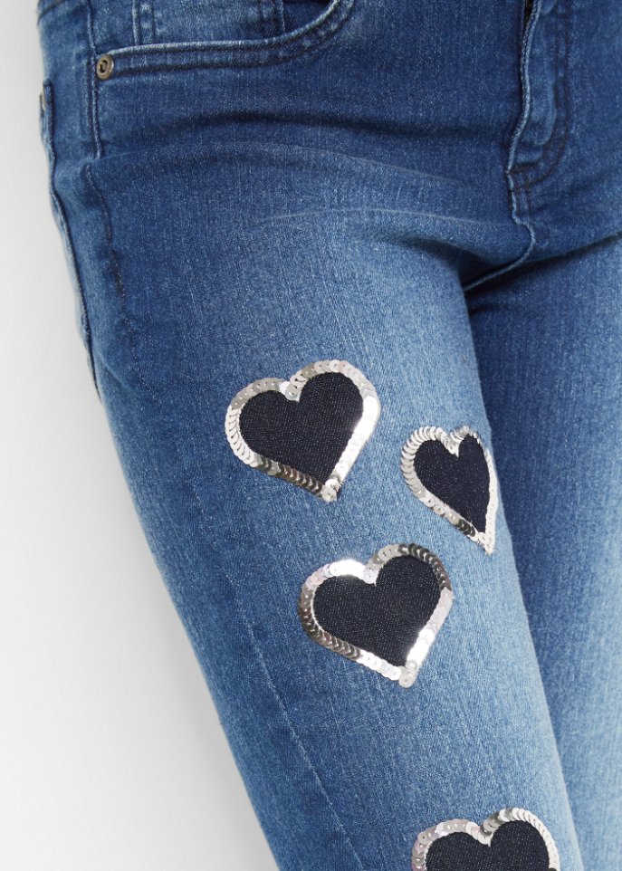 Mädchen Skinny-Jeans mit Herzchen