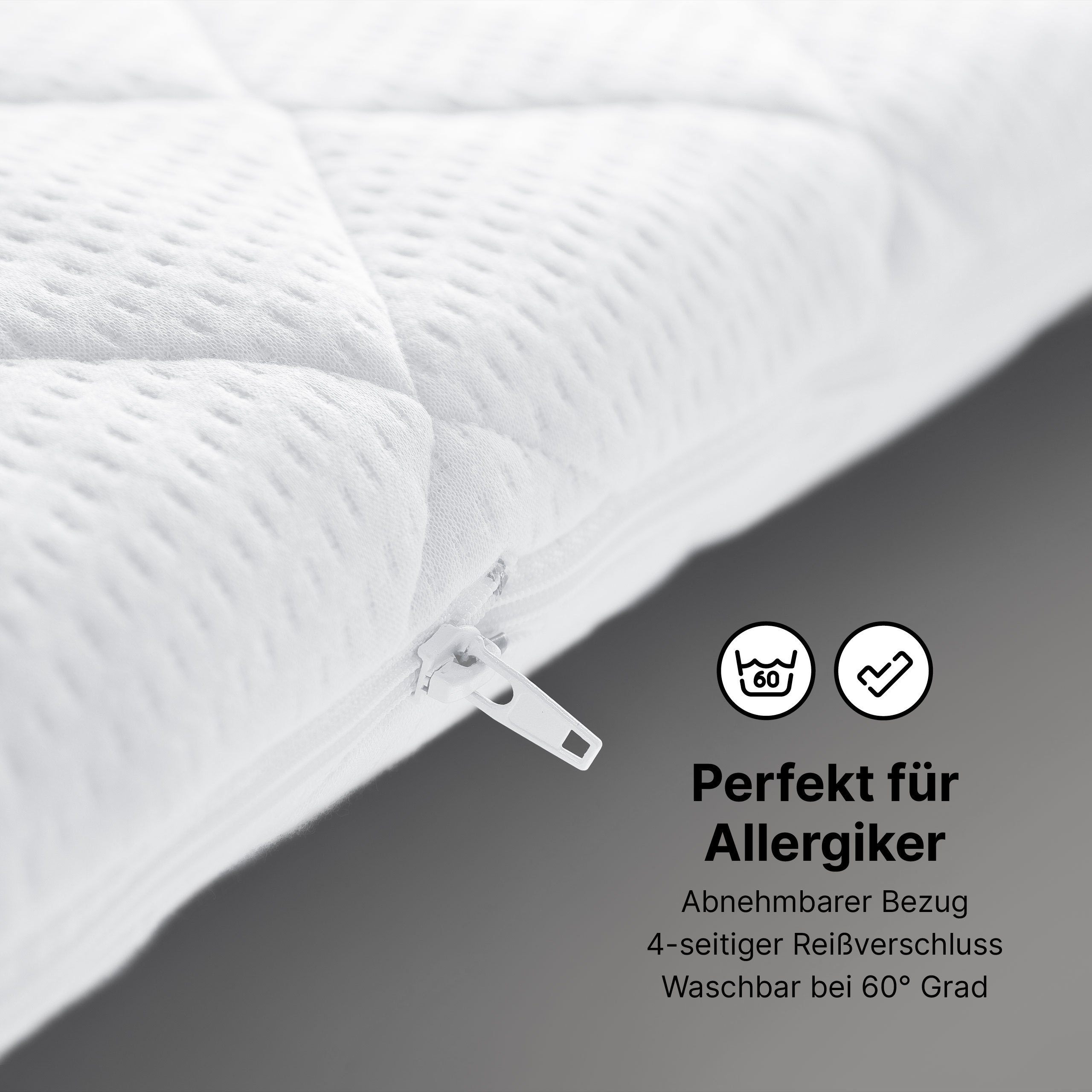 Topper RECHARGE, wonello, 6 cm hoch, Gelschaum, (Made in Germany, GEL), druckentlastender Matratzentopper 160x200cm, waschbar bei 60°C